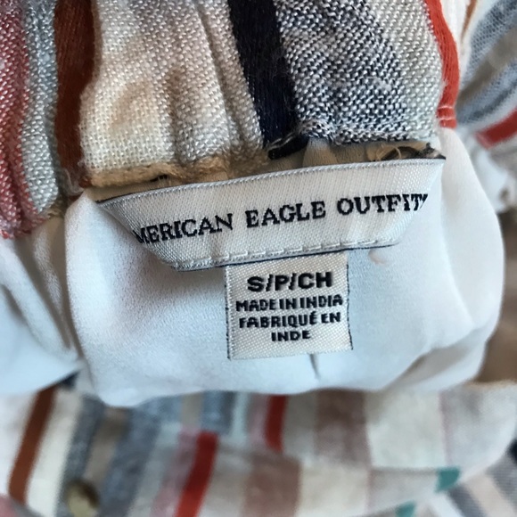 Ruffle bottom button skirt in multi color stripe - Picture 5 of 6